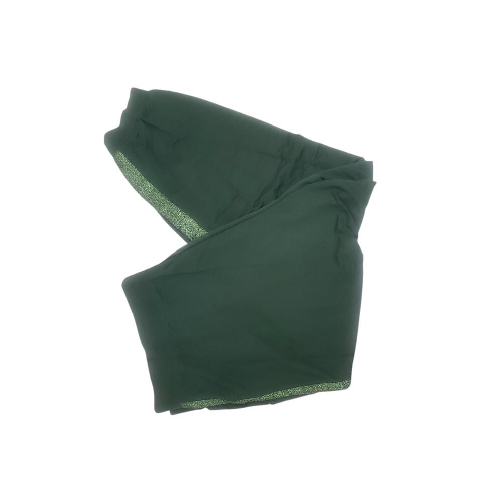 Quacker Factory Womens 2X Green Jogger Pants New Soft Pull On Metallic Strip - Picture 3 of 7